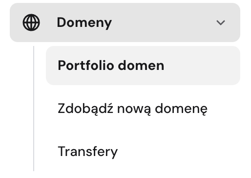 Przejście do portfolio domen na hostingu